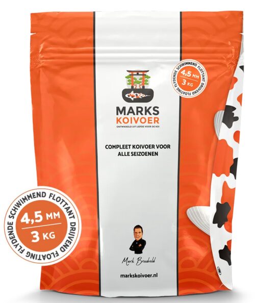 Marks koifoder 4,5 mm flydende i 3 kg pose.