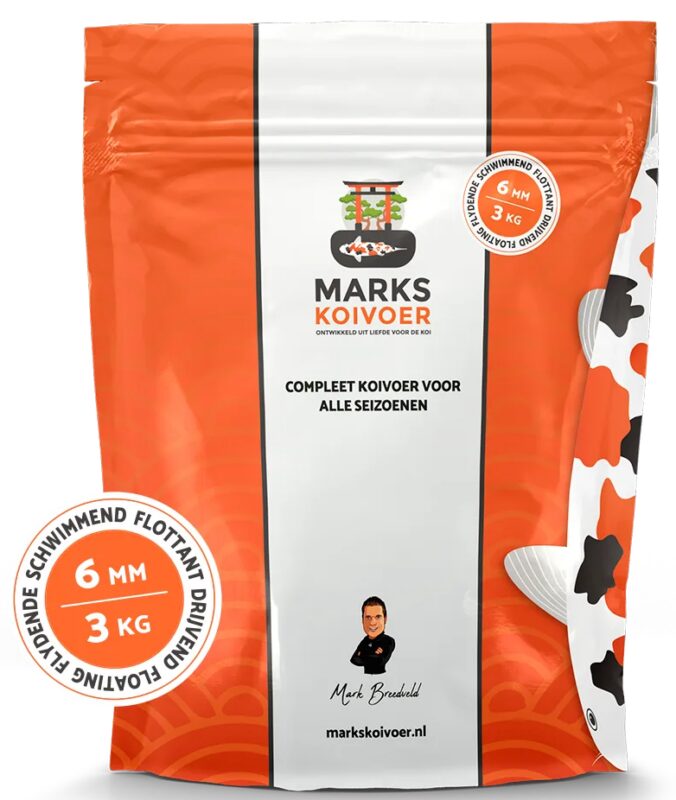 Marks koifoder 6 mm flydende i 3 kg pose.