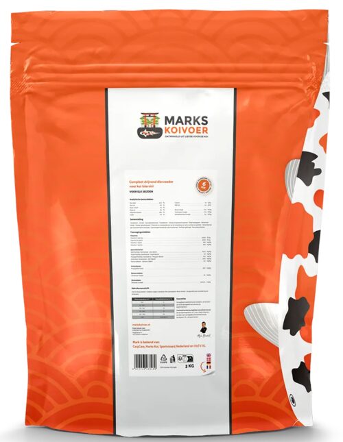 Marks koifoder 6 mm flydende i 3 kg pose.