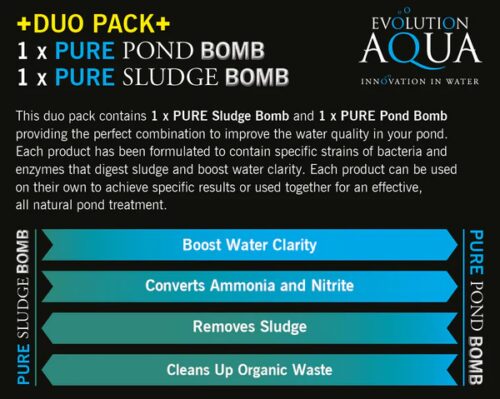 Pure Duo Pack kombipakke består af to produkter til at give god vandkvalitet tog til at nedbryde slam.